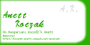 anett koczak business card